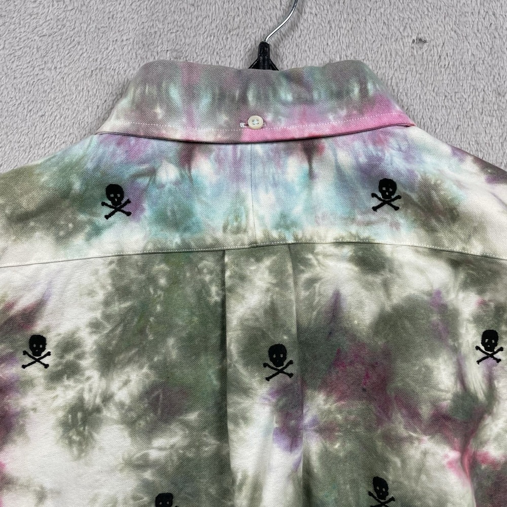 Ralph Lauren Shirt Mens Medium Skull Tie Dye RLPC Short Sleeve Button Down - Picture 4 of 12